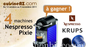 Jeu concours: gagnez 4 machines Nespresso Pixie avec cuisine AZ krups