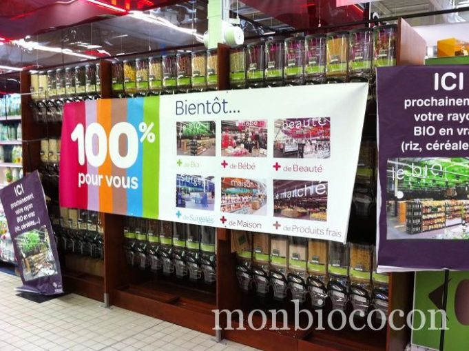 Des produits bio au détail dans mon Carrefour comme en biocoop rayon-bio-mérignac-soleil-bordeaux
