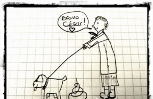 Espionnage et propos de mamie qui fait faire caca à son chien dans le Parc Bordelais caca-chien