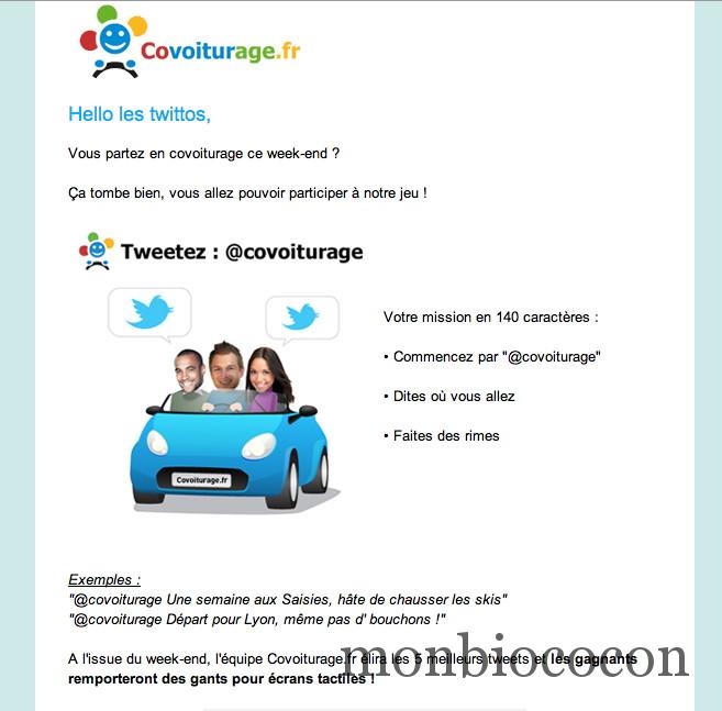 Jouons sur covoiturage.fr ce weekend, je twitte ou tu twittes? Twittons pour covoiturer alors ! covoiturage.fr-jeu