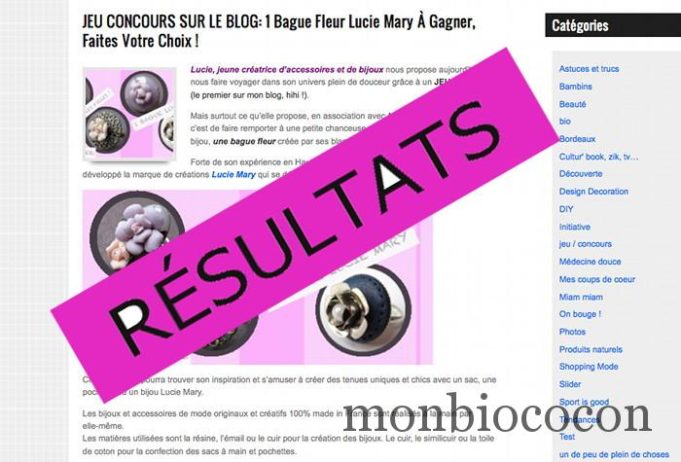 RÉSULTATS du Jeu Concours pour la Bague Fleur Lucie Mary: qui est la gagnante? jeu-concours-1-résultats