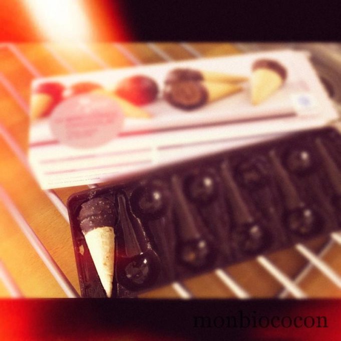 Mon petit plaisir chocolaté: mini cône chocolat (je les gobe et c’est trop bon!) mini-cone-chocolat-picard