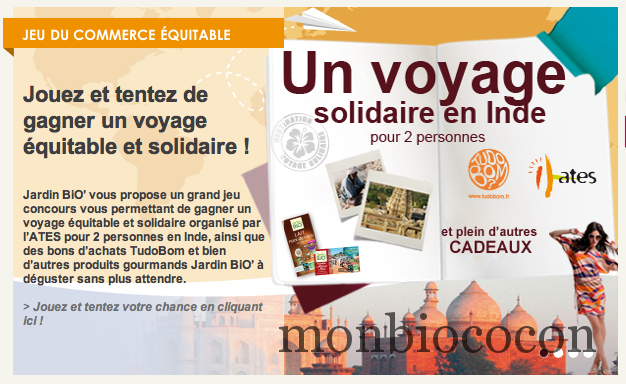 Un voyage solidaire, moi ça me tente ! Jardin BIO organise un jeu, je croise les doigts… concours-voyage