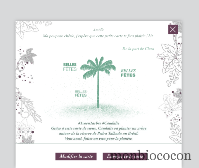 Une carte de voeux virtuelle envoyée = 1 arbre planté